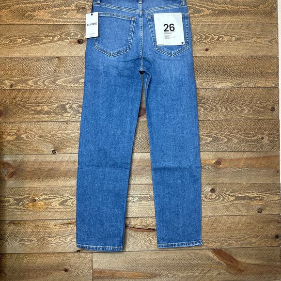 RE/DONE 70's Stove Pipe Jeans in Dusted Blue Size 26 NWT - Picture 3 of 11